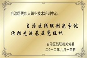 標(biāo)題：自治區(qū)殘聯(lián)創(chuàng)先爭(zhēng)優(yōu)活動(dòng)先進(jìn)基層黨組織
瀏覽次數(shù)：51861
發(fā)布時(shí)間：2012-07-01